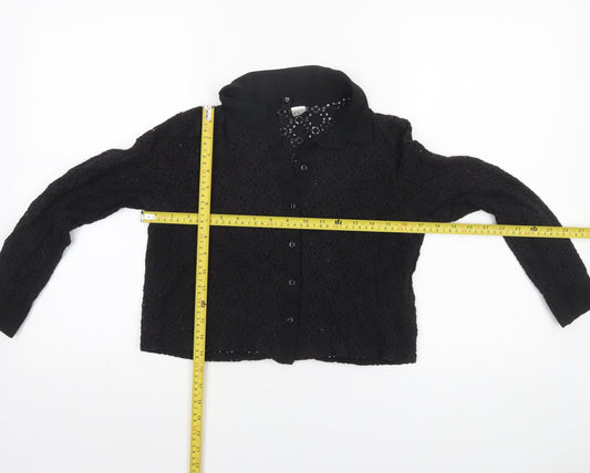 Womens UK Size 12 H&M Divided Black Lace Blouse