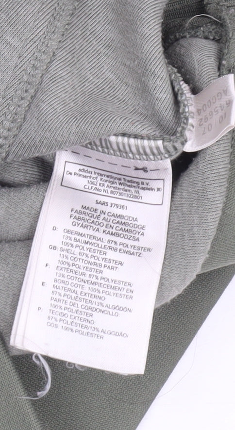 Adidas Womens Green Full Zip Hoodie Size 12 Lined Sportswear