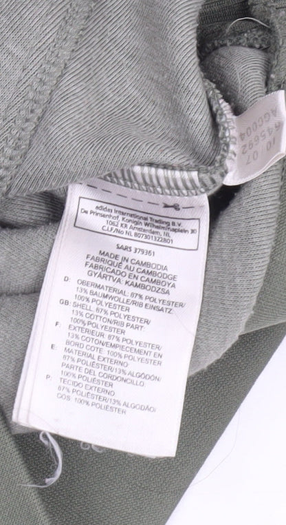 Adidas Womens Green Full Zip Hoodie Size 12 Lined Sportswear