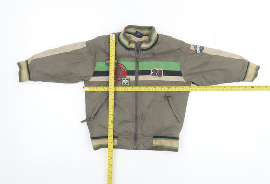 Next Unisex Baby Brown Bomber Jacket 18-24 Months Nylon Autumn Winter