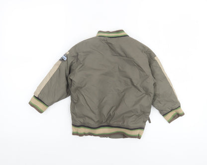 Next Unisex Baby Brown Bomber Jacket 18-24 Months Nylon Autumn Winter