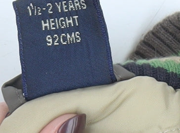 Next Unisex Baby Brown Bomber Jacket 18-24 Months Nylon Autumn Winter