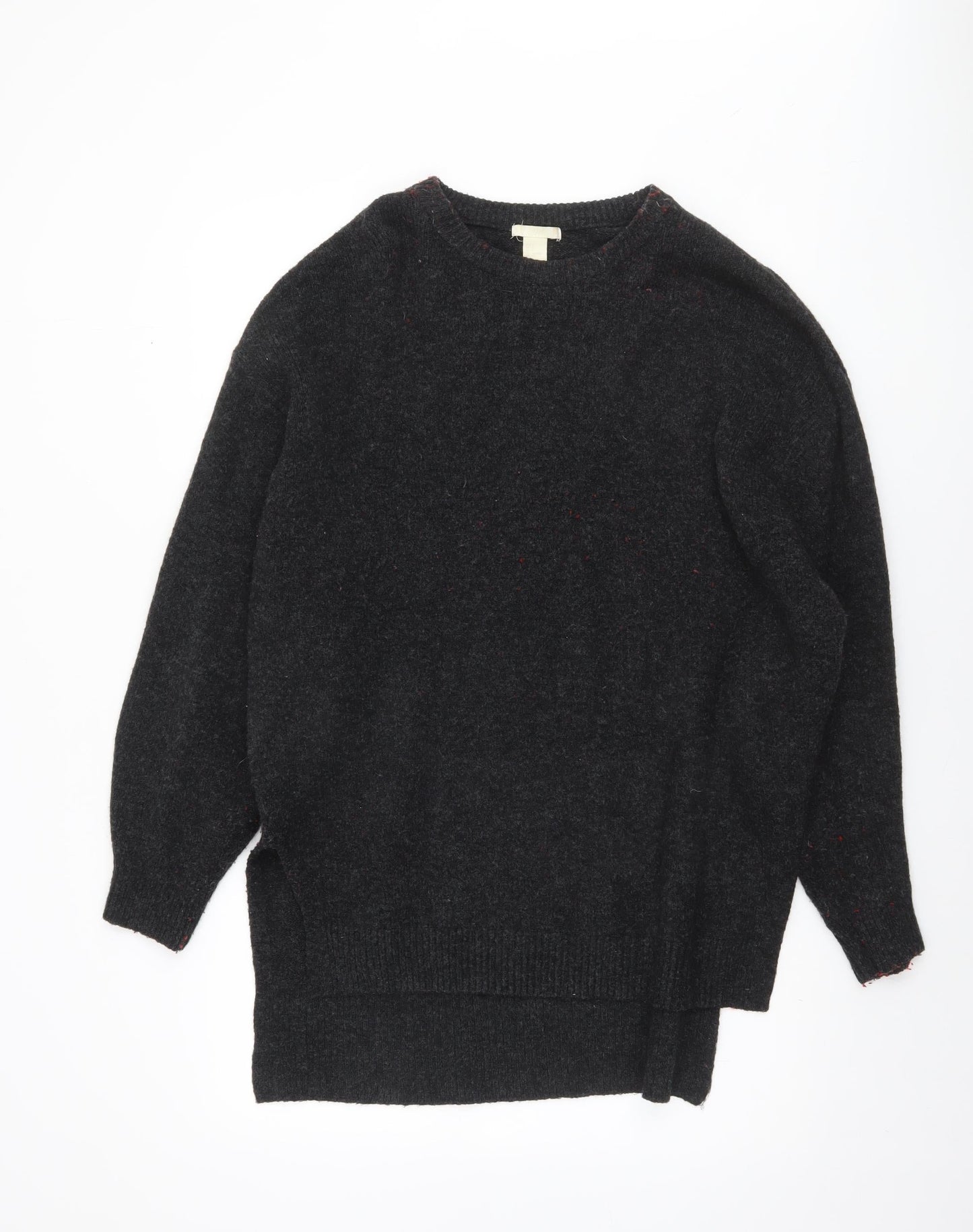 H&M Women's Black Relaxed Fit Crew Neck Knit Jumper Size S