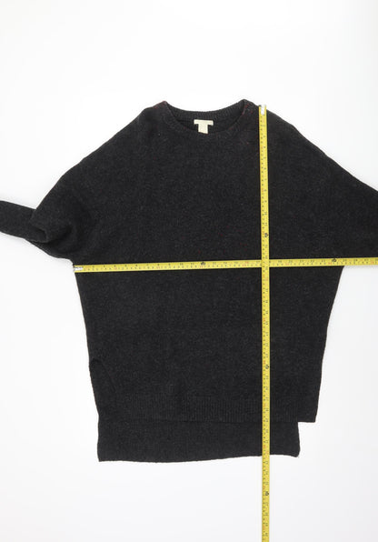 H&M Women's Black Relaxed Fit Crew Neck Knit Jumper Size S