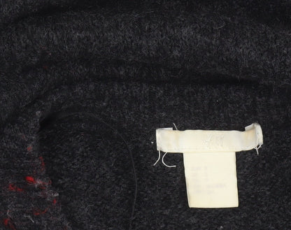 H&M Women's Black Relaxed Fit Crew Neck Knit Jumper Size S