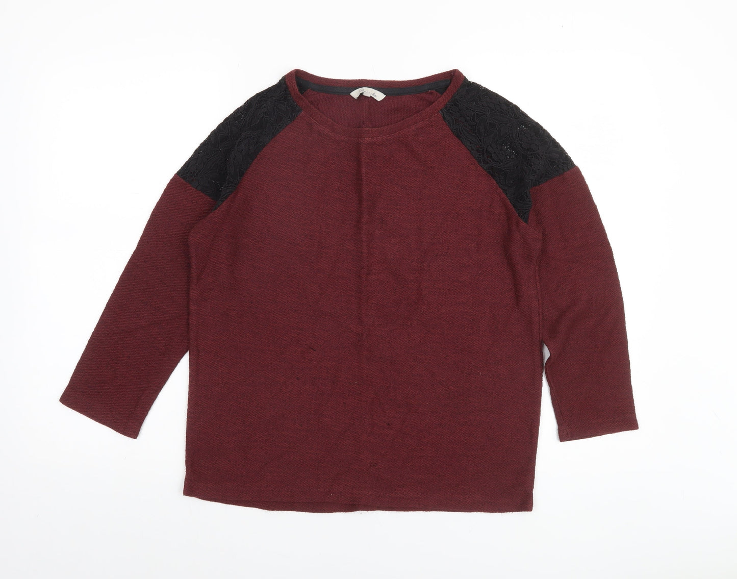 Peacocks Womens Red 3/4 Sleeve Knit Top Size 10