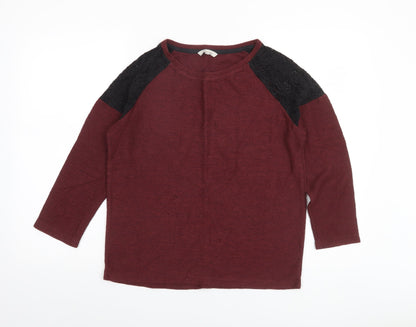 Peacocks Womens Red 3/4 Sleeve Knit Top Size 10