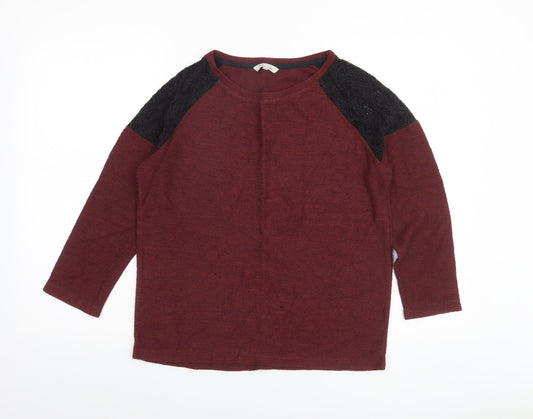 Peacocks Womens Red 3/4 Sleeve Knit Top Size 10