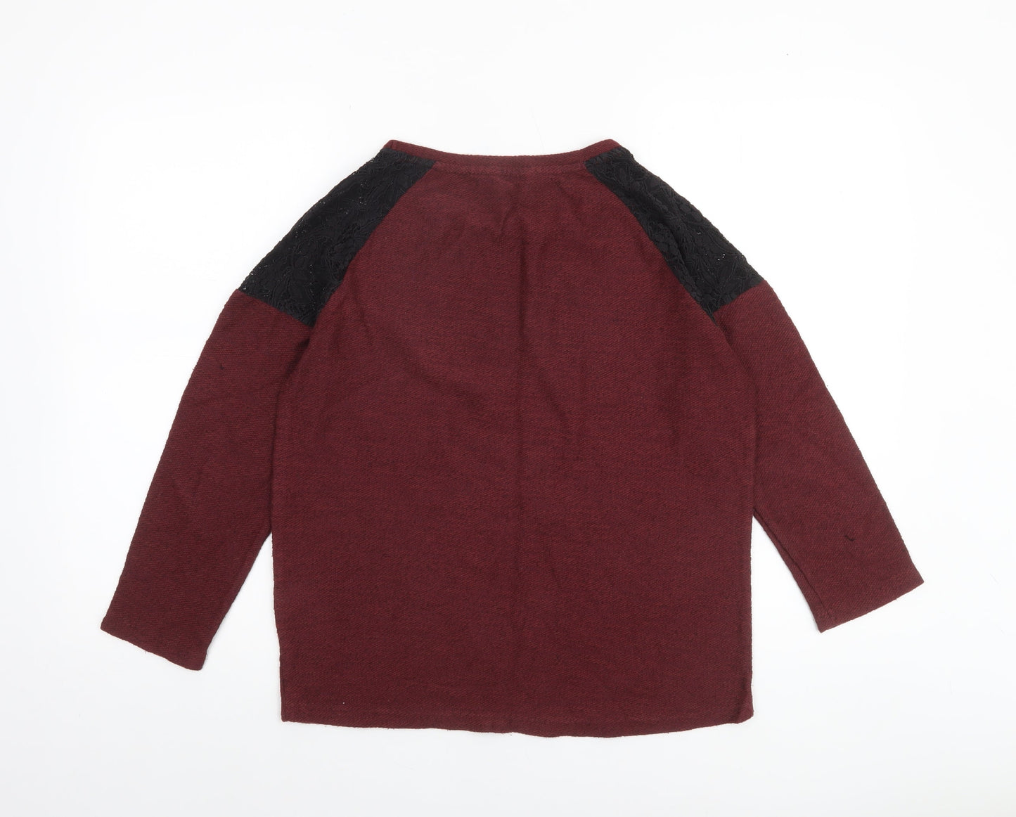 Peacocks Womens Red 3/4 Sleeve Knit Top Size 10