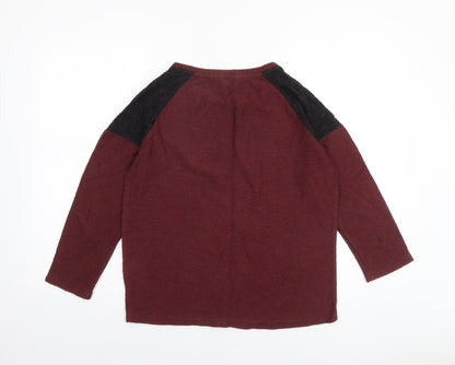Peacocks Womens Red 3/4 Sleeve Knit Top Size 10