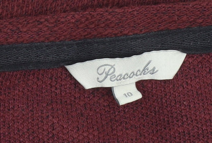 Peacocks Womens Red 3/4 Sleeve Knit Top Size 10