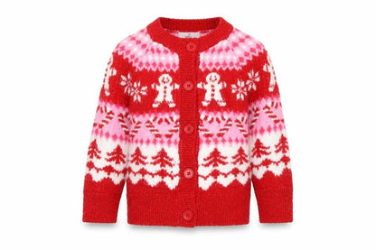 Girls UK Size 1-1½ Years Nutmeg Red Cardigan Jumper
