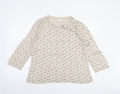 Womens UK Size 12 Papaya Beige Pullover Jumper