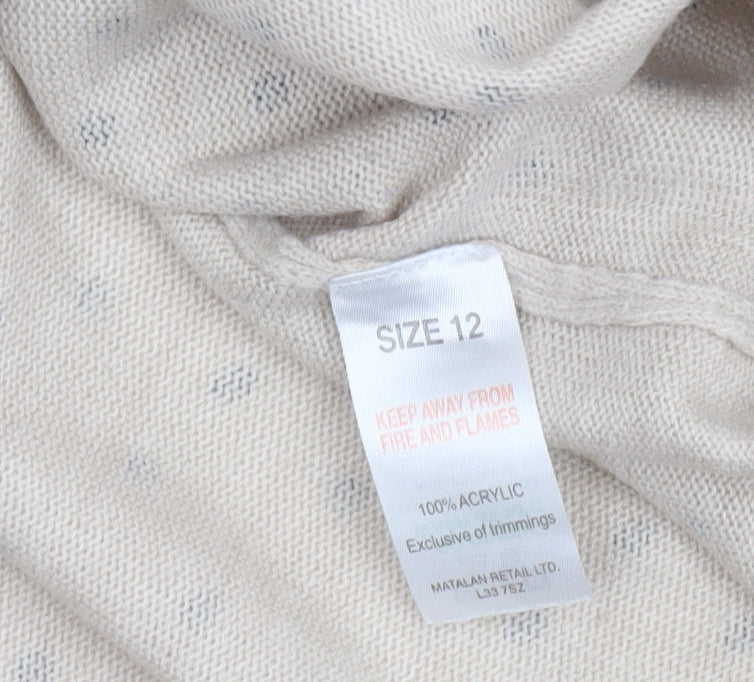 Womens UK Size 12 Papaya Beige Pullover Jumper