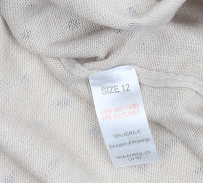 Womens UK Size 12 Papaya Beige Pullover Jumper