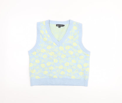 Womens UK Size S Motel Blue Vest Jumper