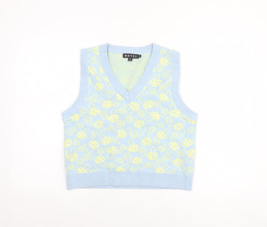 Womens UK Size S Motel Blue Vest Jumper