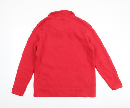 Tu Women Red Henley Sweatshirt Size 18 Long Sleeve Polka Collar