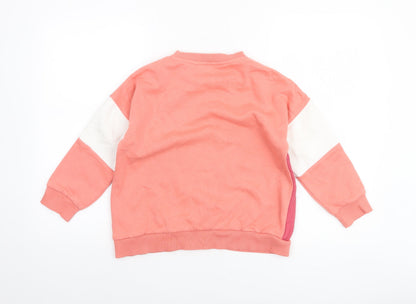 Next Girls Pink Colourblock Fleece Pullover Sweatshirt 9 Years
