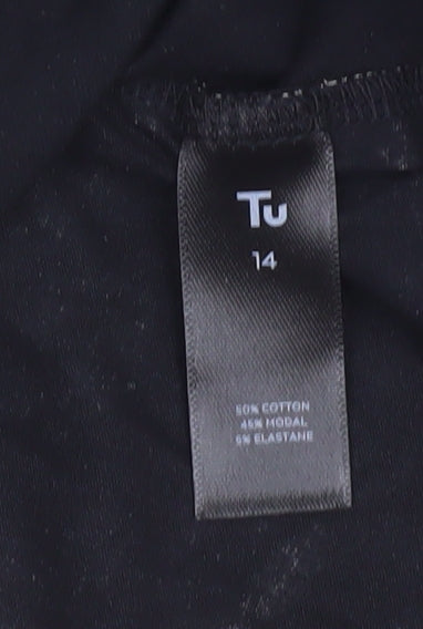 Womens UK Size 14 TU Black Basic T-Shirt