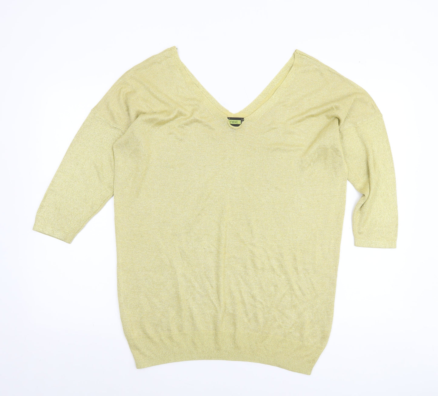 Womens UK Size 16 NEXT Gold Pullover Jumper