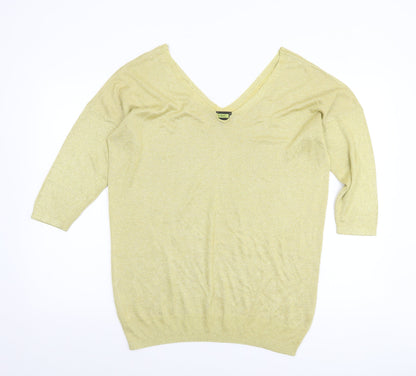Womens UK Size 16 NEXT Gold Pullover Jumper