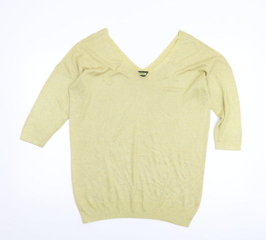 Womens UK Size 16 NEXT Gold Pullover Jumper
