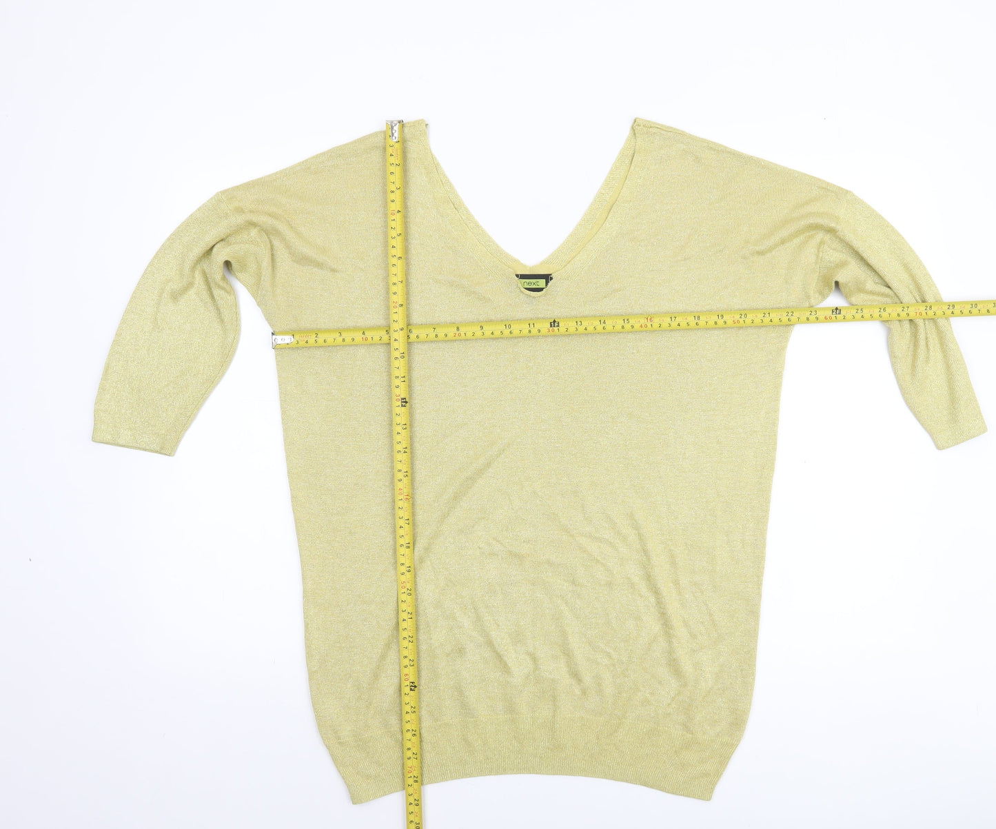 Womens UK Size 16 NEXT Gold Pullover Jumper