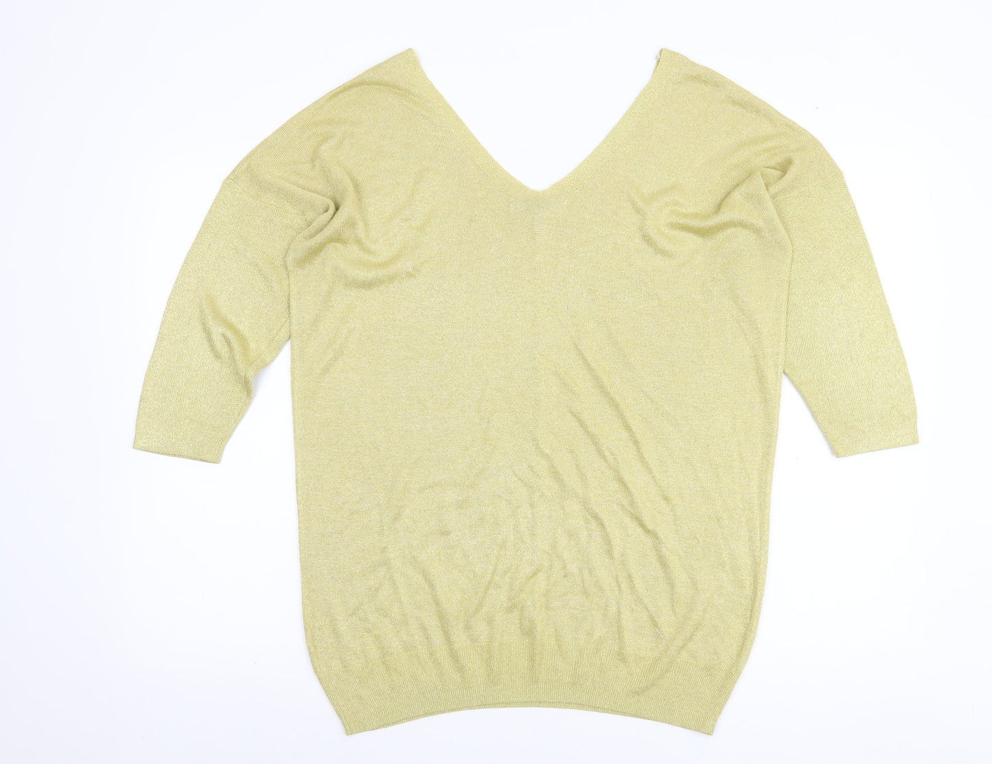 Womens UK Size 16 NEXT Gold Pullover Jumper