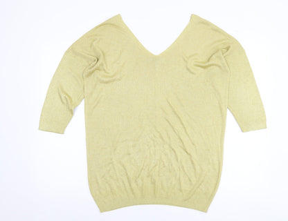 Womens UK Size 16 NEXT Gold Pullover Jumper
