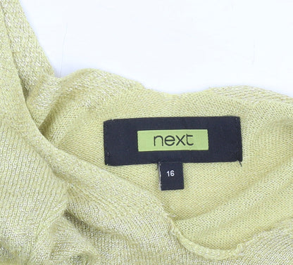 Womens UK Size 16 NEXT Gold Pullover Jumper