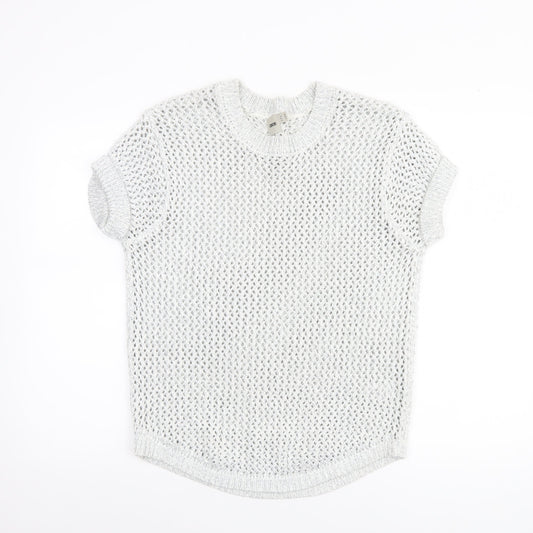 ASOS Women’s White Open-Knit Short Sleeve Jumper Size 10