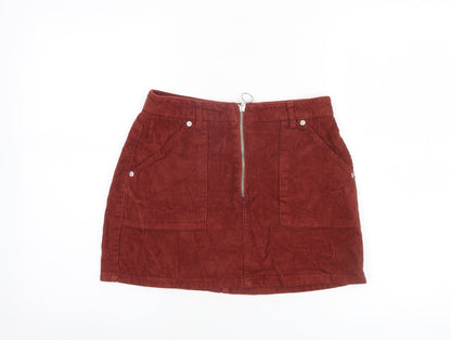Womens UK Size 8 Topshop A-Line Corduroy Skirt