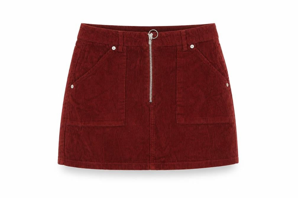 Womens UK Size 8 Topshop A-Line Corduroy Skirt