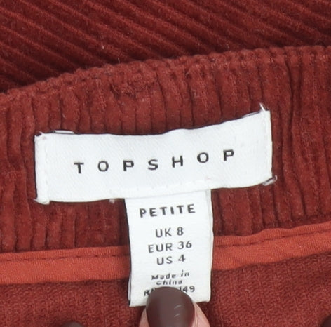Womens UK Size 8 Topshop A-Line Corduroy Skirt