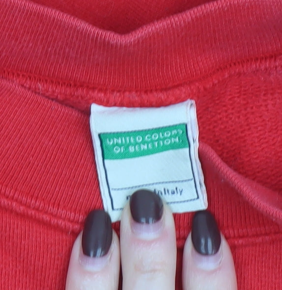 Mens UK Size S United Colors of Benetton Red Pullover Sweatshirt