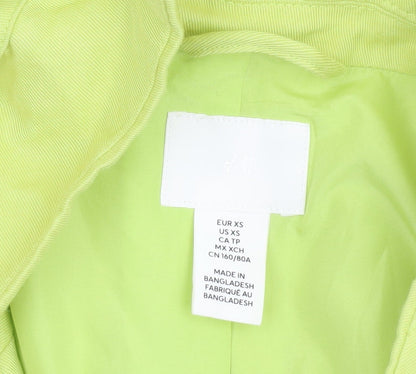 Womens UK Size XS H&M Regular Green Blazer