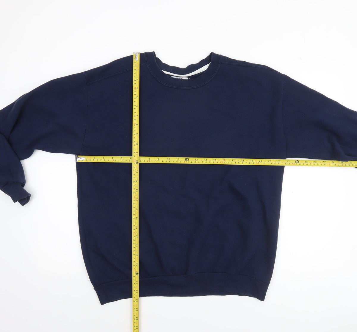 Mens UK Size L Anvil Blue Pullover Sweatshirt