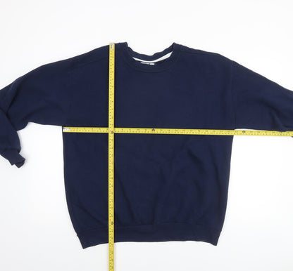 Mens UK Size L Anvil Blue Pullover Sweatshirt