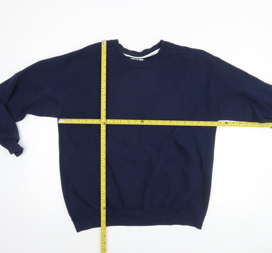 Mens UK Size L Anvil Blue Pullover Sweatshirt