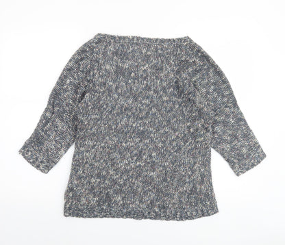 Vero Moda Women’s Grey Chunky Knit V-Neck 3/4 Sleeve Pullover Jumper M
