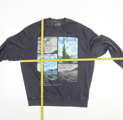 Primark Womens Black 2XS Pullover Sweatshirt The Starry Night Graphic Print