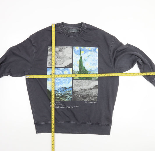 Primark Womens Black 2XS Pullover Sweatshirt The Starry Night Graphic Print