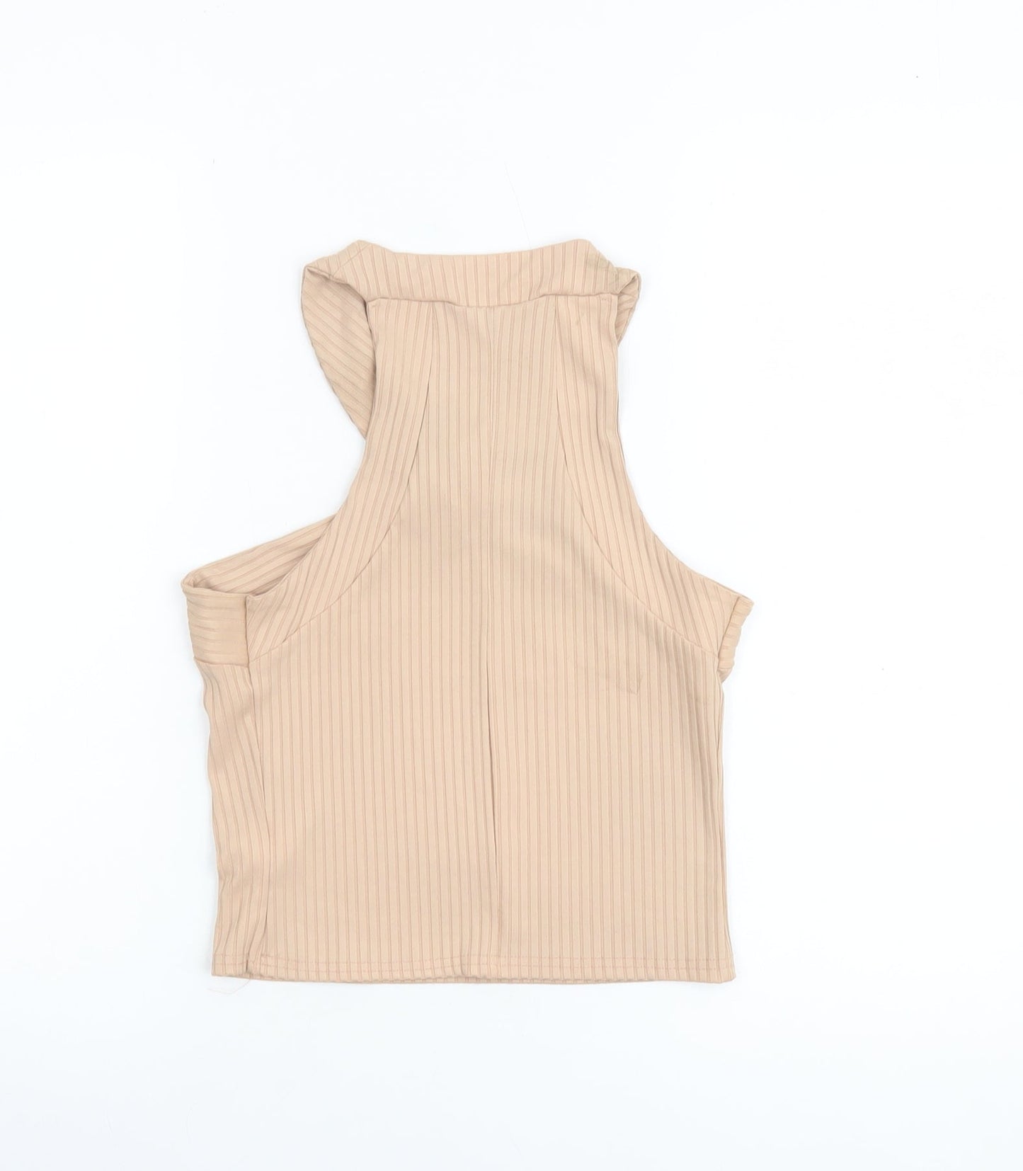 Womens UK Size 10 River Island Beige Cropped Tank