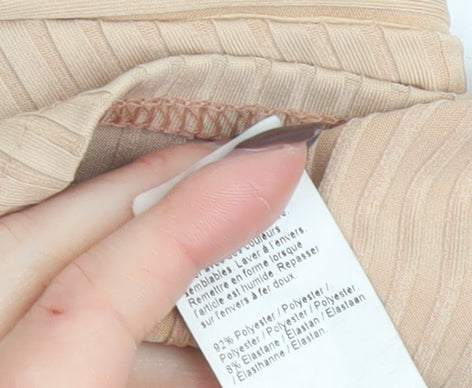 Womens UK Size 10 River Island Beige Cropped Tank