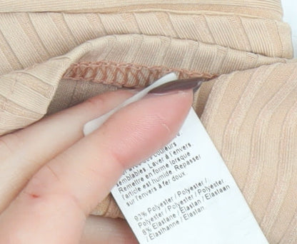 Womens UK Size 10 River Island Beige Cropped Tank