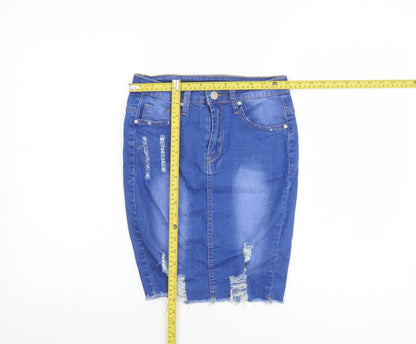 Womens UK Size 10 GIRL VIVI Straight & Pencil Denim Skirt