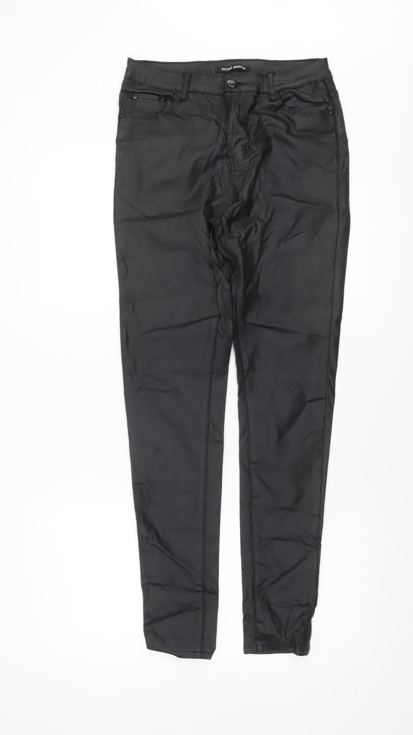 Womens UK Size 12 ESTEE BROWN Slim Fit Casual Workwear Black Trousers