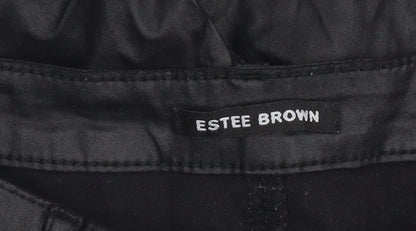 Womens UK Size 12 ESTEE BROWN Slim Fit Casual Workwear Black Trousers