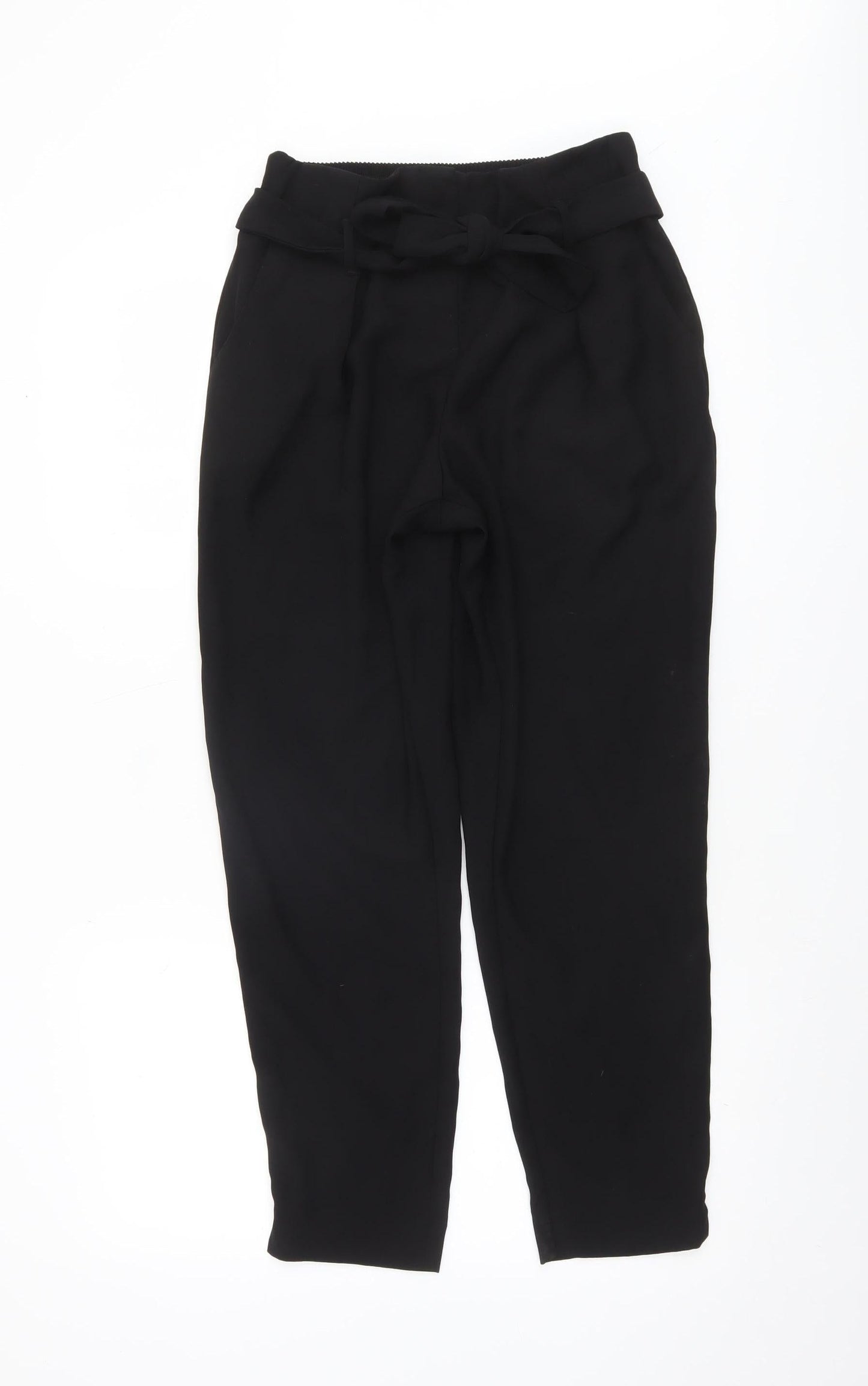 River Island Women’s Black Paperbag Tapered Trousers Size 10